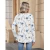 imageZeagoo Womens Long Sleeve Tops V Neck Pleated Shirts Dressy Casual Blouses Fall Fashion Tunic Clothes 2025 TShirts01white Floral