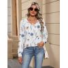 imageZeagoo Womens Long Sleeve Tops V Neck Pleated Shirts Dressy Casual Blouses Fall Fashion Tunic Clothes 2025 TShirts01white Floral