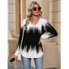imageZeagoo Womens Long Sleeve Tops V Neck Pleated Shirts Dressy Casual Blouses Fall Fashion Tunic Clothes 2025 TShirtsBlackwhite