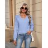 imageZeagoo Womens Long Sleeve Tops V Neck Pleated Shirts Dressy Casual Blouses Fall Fashion Tunic Clothes 2025 TShirtsBlue
