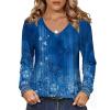 imageZeagoo Womens Long Sleeve Tops V Neck Pleated Shirts Dressy Casual Blouses Fall Fashion Tunic Clothes 2025 TShirtsBlue Floral
