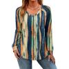 imageZeagoo Womens Long Sleeve Tops V Neck Pleated Shirts Dressy Casual Blouses Fall Fashion Tunic Clothes 2025 TShirtsMulti Floral