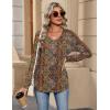 imageZeagoo Womens Long Sleeve Tops V Neck Pleated Shirts Dressy Casual Blouses Fall Fashion Tunic Clothes 2025 TShirtsVintage Floral