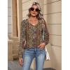 imageZeagoo Womens Long Sleeve Tops V Neck Pleated Shirts Dressy Casual Blouses Fall Fashion Tunic Clothes 2025 TShirtsVintage Floral