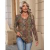 imageZeagoo Womens Long Sleeve Tops V Neck Pleated Shirts Dressy Casual Blouses Fall Fashion Tunic Clothes 2025 TShirtsVintage Floral