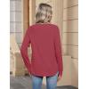 imageZeagoo Womens Long Sleeve Tops V Neck Pleated Shirts Dressy Casual Blouses Fall Fashion Tunic Clothes 2025 TShirtsWine Red