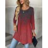 imageZeagoo Women Tops 34 Sleeve Dressy Casual Plus Size Tunics to Wear with Leggings Swing Flare TShirt Loose Blouses S3XLBlack Redmz838