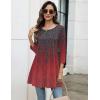 imageZeagoo Women Tops 34 Sleeve Dressy Casual Plus Size Tunics to Wear with Leggings Swing Flare TShirt Loose Blouses S3XLBlack Redmz838