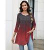 imageZeagoo Women Tops 34 Sleeve Dressy Casual Plus Size Tunics to Wear with Leggings Swing Flare TShirt Loose Blouses S3XLBlack Redmz838