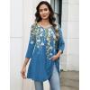 imageZeagoo Women Tops 34 Sleeve Dressy Casual Plus Size Tunics to Wear with Leggings Swing Flare TShirt Loose Blouses S3XLBlue Flowersf223