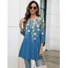 imageZeagoo Women Tops 34 Sleeve Dressy Casual Plus Size Tunics to Wear with Leggings Swing Flare TShirt Loose Blouses S3XLBlue Flowersf223