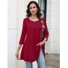 imageZeagoo Women Tops 34 Sleeve Dressy Casual Plus Size Tunics to Wear with Leggings Swing Flare TShirt Loose Blouses S3XLRed