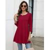 imageZeagoo Women Tops 34 Sleeve Dressy Casual Plus Size Tunics to Wear with Leggings Swing Flare TShirt Loose Blouses S3XLRed