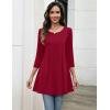 imageZeagoo Women Tops 34 Sleeve Dressy Casual Plus Size Tunics to Wear with Leggings Swing Flare TShirt Loose Blouses S3XLRed