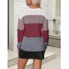 imageZeagoo Womens 2025 Fall Sweaters Casual Long Sleeve Ribbed Knit Pullover V Neck Lightweight Crochet Pullover Sweater TopColorblock 562