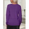 imageZeagoo Womens 2025 Fall Sweaters Casual Long Sleeve Ribbed Knit Pullover V Neck Lightweight Crochet Pullover Sweater TopDeep Purple