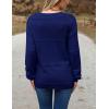 imageZeagoo Womens 2025 Fall Sweaters Casual Long Sleeve Ribbed Knit Pullover V Neck Lightweight Crochet Pullover Sweater TopNavy Blue