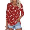 imageZeagoo Womens Long Sleeve T Shirts V Neck Soft Basic Tee Loose Fit Casual Tops Fall FashionChristmas Red