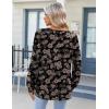imageZeagoo Fall Tops for Women Long Sleeve Button Up Shirts Floral Tunics V Neck Pullover BlouseBrown Floral