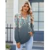 imageZeagoo Fall Tops for Women Long Sleeve Button Up Shirts Floral Tunics V Neck Pullover BlouseGreygreen Floral