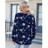 imageZeagoo Fall Tops for Women Long Sleeve Button Up Shirts Floral Tunics V Neck Pullover BlouseNavy Flower