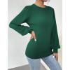 imageZeagoo Womens Sweaters Fall 2025 Dressy Casual Long Sleeve Shirts Ribbed Knit Winter Outfits Puff Pullover Jumper TopsA Green