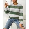 imageZeagoo Womens Sweaters Fall 2025 Dressy Casual Long Sleeve Shirts Ribbed Knit Winter Outfits Puff Pullover Jumper TopsB White Green