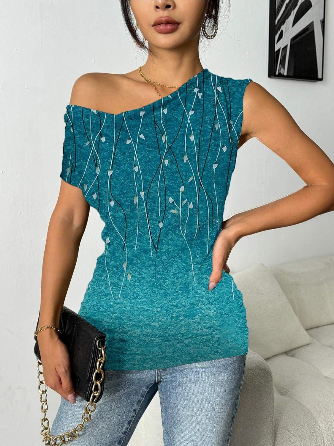 imageZeagoo Tank Top for Women Trendy Going Out Tops Sleeveless Shirts Ruched Business Casual Basic Tunic TopsGradient Leaf