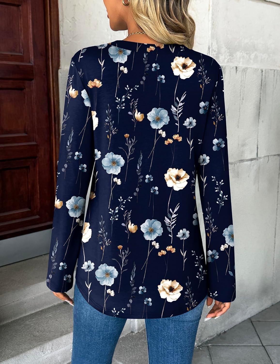 imageZeagoo Womens Roll Up Long Sleeve Tops V Neck Shirts Dressy Casual Work Blouses S2XLBf318