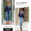 imageZeagoo Long Sleeve Shirts for Women Henley T Shirts Loose Fit Tunics Dressy Casual Work Blouses Fall Fashion TopsFloral Navy