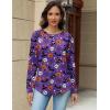 imageZeagoo Long Sleeve Shirts for Women Henley T Shirts Loose Fit Tunics Dressy Casual Work Blouses Fall Fashion TopsHalloween Purple