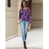 imageZeagoo Long Sleeve Shirts for Women Henley T Shirts Loose Fit Tunics Dressy Casual Work Blouses Fall Fashion TopsHalloween Purple