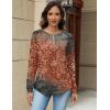 imageZeagoo Long Sleeve Shirts for Women Henley T Shirts Loose Fit Tunics Dressy Casual Work Blouses Fall Fashion TopsMulticolor Ethnic Printed
