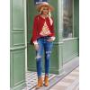 imageZeagoo Long Sleeve Shirts for Women Henley T Shirts Loose Fit Tunics Dressy Casual Work Blouses Fall Fashion TopsRed Christmas Tree