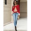 imageZeagoo Long Sleeve Shirts for Women Henley T Shirts Loose Fit Tunics Dressy Casual Work Blouses Fall Fashion TopsRed Christmas Tree