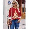 imageZeagoo Long Sleeve Shirts for Women Henley T Shirts Loose Fit Tunics Dressy Casual Work Blouses Fall Fashion TopsRed Christmas Tree
