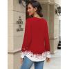 imageZeagoo Long Sleeve Shirts for Women Henley T Shirts Loose Fit Tunics Dressy Casual Work Blouses Fall Fashion TopsRed Christmas Tree