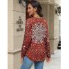 imageZeagoo Long Sleeve Shirts for Women Henley T Shirts Loose Fit Tunics Dressy Casual Work Blouses Fall Fashion TopsRed Ethnic Printed