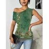 imageZeagoo Tank Top for Women Trendy Going Out Tops Sleeveless Shirts Ruched Business Casual Basic Tunic TopsArmy Green Floral