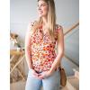 imageZeagoo Tank Top for Women Trendy Going Out Tops Sleeveless Shirts Ruched Business Casual Basic Tunic TopsFloral Orange