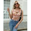 imageZeagoo Tank Top for Women Trendy Going Out Tops Sleeveless Shirts Ruched Business Casual Basic Tunic TopsFloral Orange