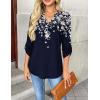 imageZeagoo Womens Roll Up Long Sleeve Tops V Neck Shirts Dressy Casual Work Blouses S2XLSf103