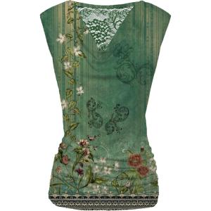 imageZeagoo Tank Top for Women Trendy Going Out Tops Sleeveless Shirts Ruched Business Casual Basic Tunic TopsArmy Green Floral