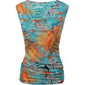 imageZeagoo Tank Top for Women Trendy Going Out Tops Sleeveless Shirts Ruched Business Casual Basic Tunic TopsLeaf Print