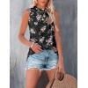 imageZeagoo Womens 2025 Tank Tops Casual Crewneck Sleeveless T Shirts Loose Fit Summer Tunic BlouseBlack Flower and White