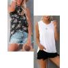 imageZeagoo Womens 2025 Tank Tops Casual Crewneck Sleeveless T Shirts Loose Fit Summer Tunic BlouseBlack Flower and White