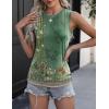 imageZeagoo Womens 2025 Tank Tops Casual Crewneck Sleeveless T Shirts Loose Fit Summer Tunic BlouseGreen Flower