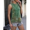 imageZeagoo Womens 2025 Tank Tops Casual Crewneck Sleeveless T Shirts Loose Fit Summer Tunic BlouseGreen Flower