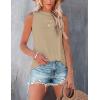 imageZeagoo Womens 2025 Tank Tops Casual Crewneck Sleeveless T Shirts Loose Fit Summer Tunic BlouseKhaki and Black
