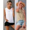 imageZeagoo Womens 2025 Tank Tops Casual Crewneck Sleeveless T Shirts Loose Fit Summer Tunic BlouseKhaki and White
